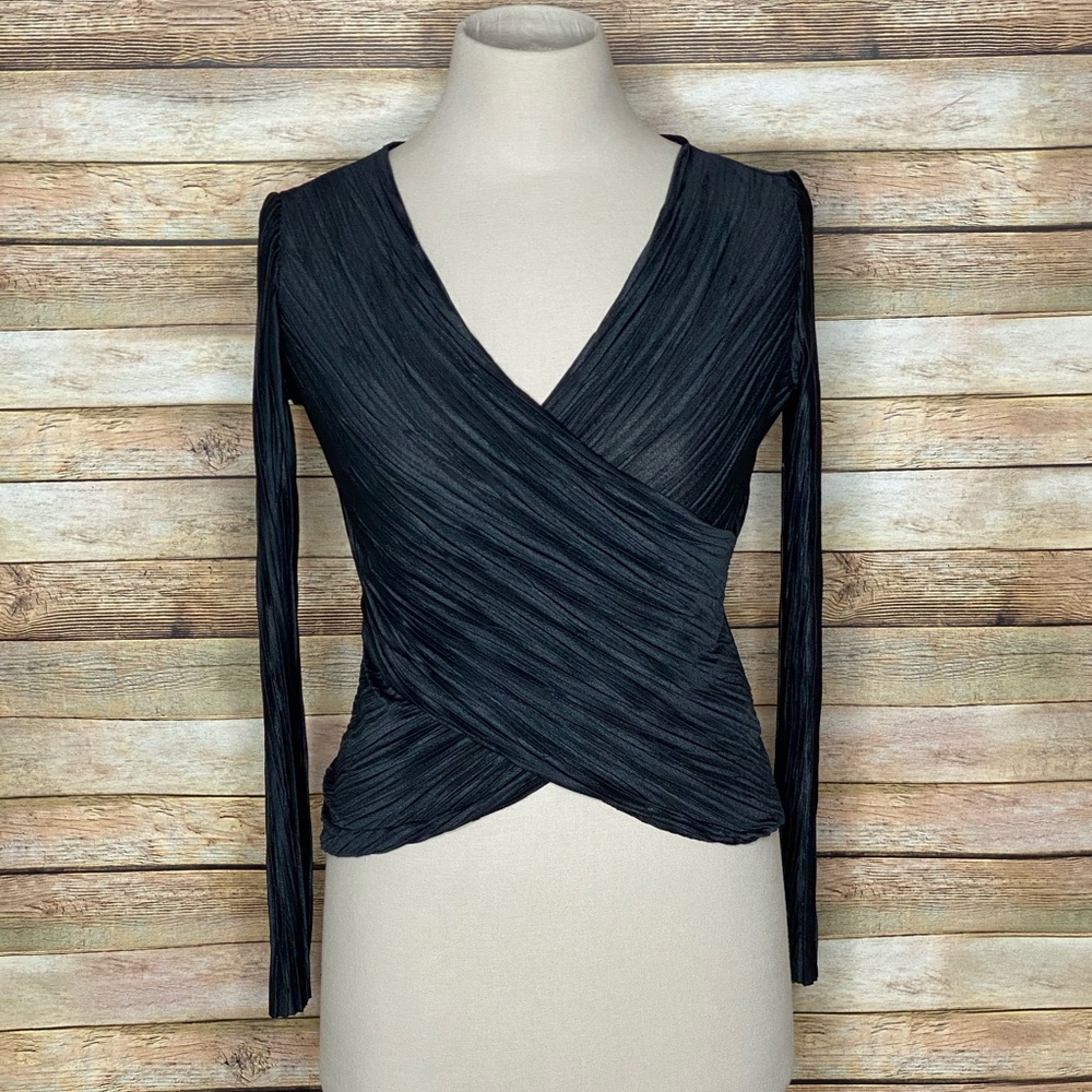 Zara| Wrap Shirt| Black| Small